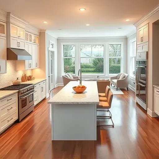 Modern Landenberg PA kitchen remodel featuring granite countertops, custom cabinetry, and stylish hardwood floors.