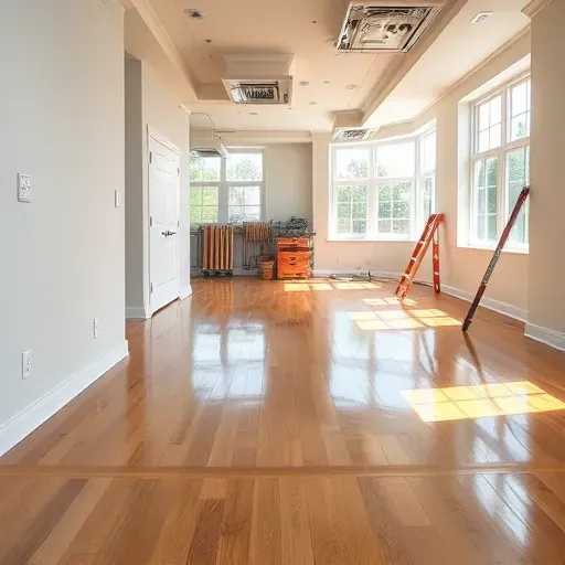 Restored interior in Landenberg PA with polished floors, fresh paint, repaired drywall, and natural light showcasing expert fire damage restoration
