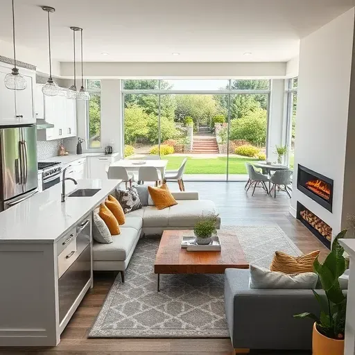 Completed home remodeling in Aston PA features a modern kitchen and cozy living room with stylish decor and natural light.