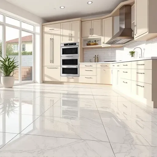 Perfectly installed marble and ceramic tiles in a sunny Landenberg kitchen with modern cabinetry stainless appliances and elegant details