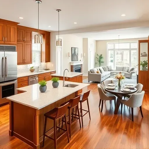 Spacious modern kitchen in Phoenixville, PA featuring high-end appliances, custom cabinetry, and polished quartz countertops.