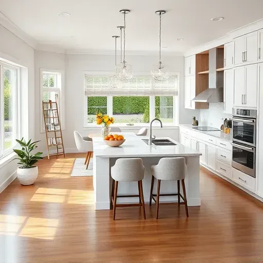 Modern kitchen remodel in Newark DE featuring sleek cabinetry, quartz counters, open layout, and elegant decor.