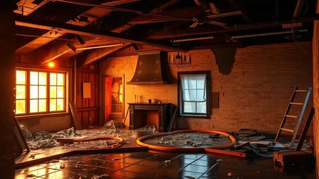 Fire Damage Restoration project in Landenberg PA showing before and after renovation steps.