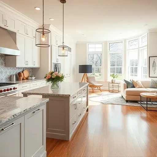 Modern kitchen remodel in Chester, PA featuring high-end appliances, granite countertops, and elegant cabinetry.