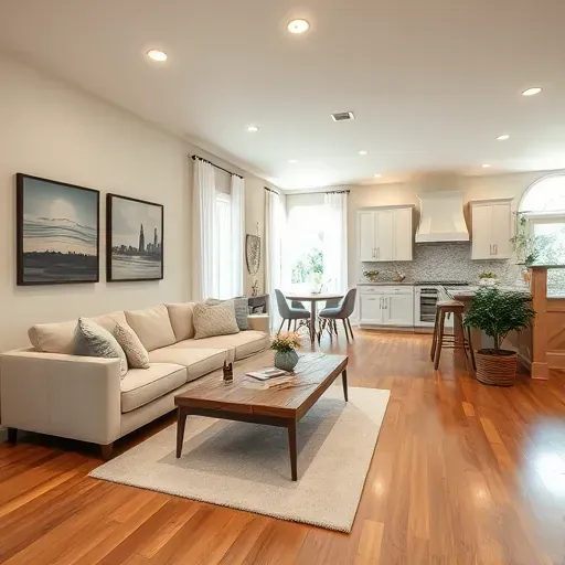 Beautifully remodeled living room in Malvern PA, featuring modern decor, natural light, and warm hues.