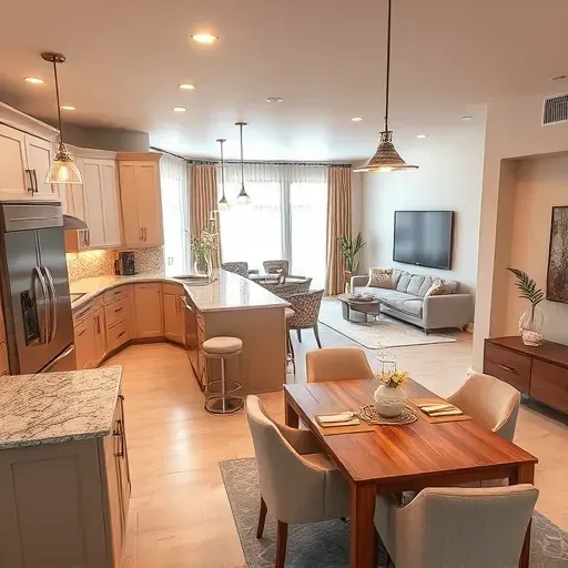 Modern Glen Mills PA kitchen remodel featuring sleek appliances, granite countertops, ample lighting, and open layout.