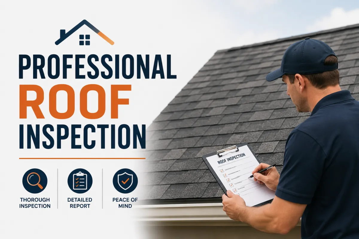 Professional conducting a detailed roof inspection on a home