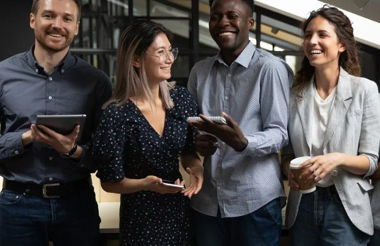 People happy in their workplace
