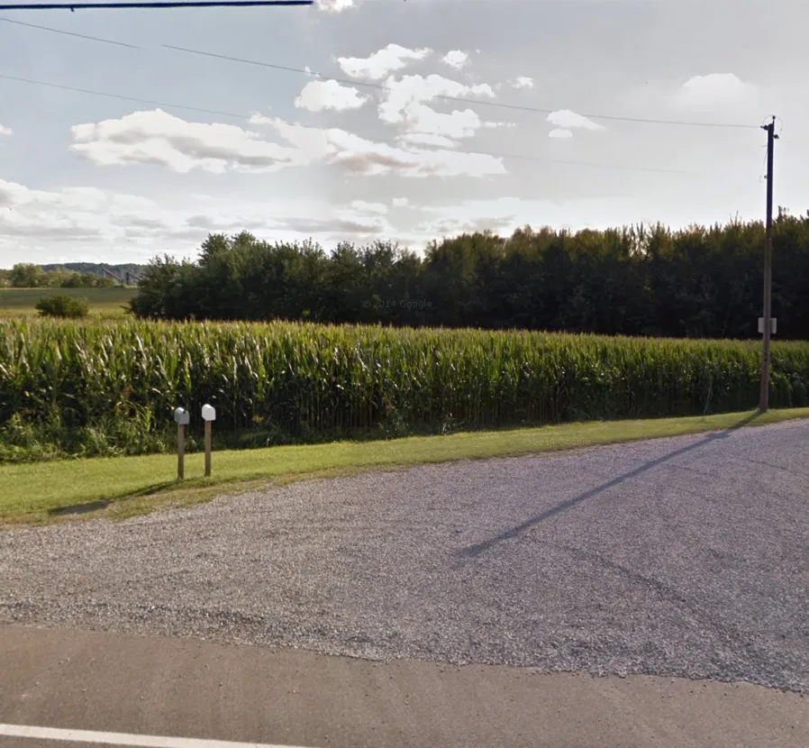 cornfields and gravel roads in racine oh