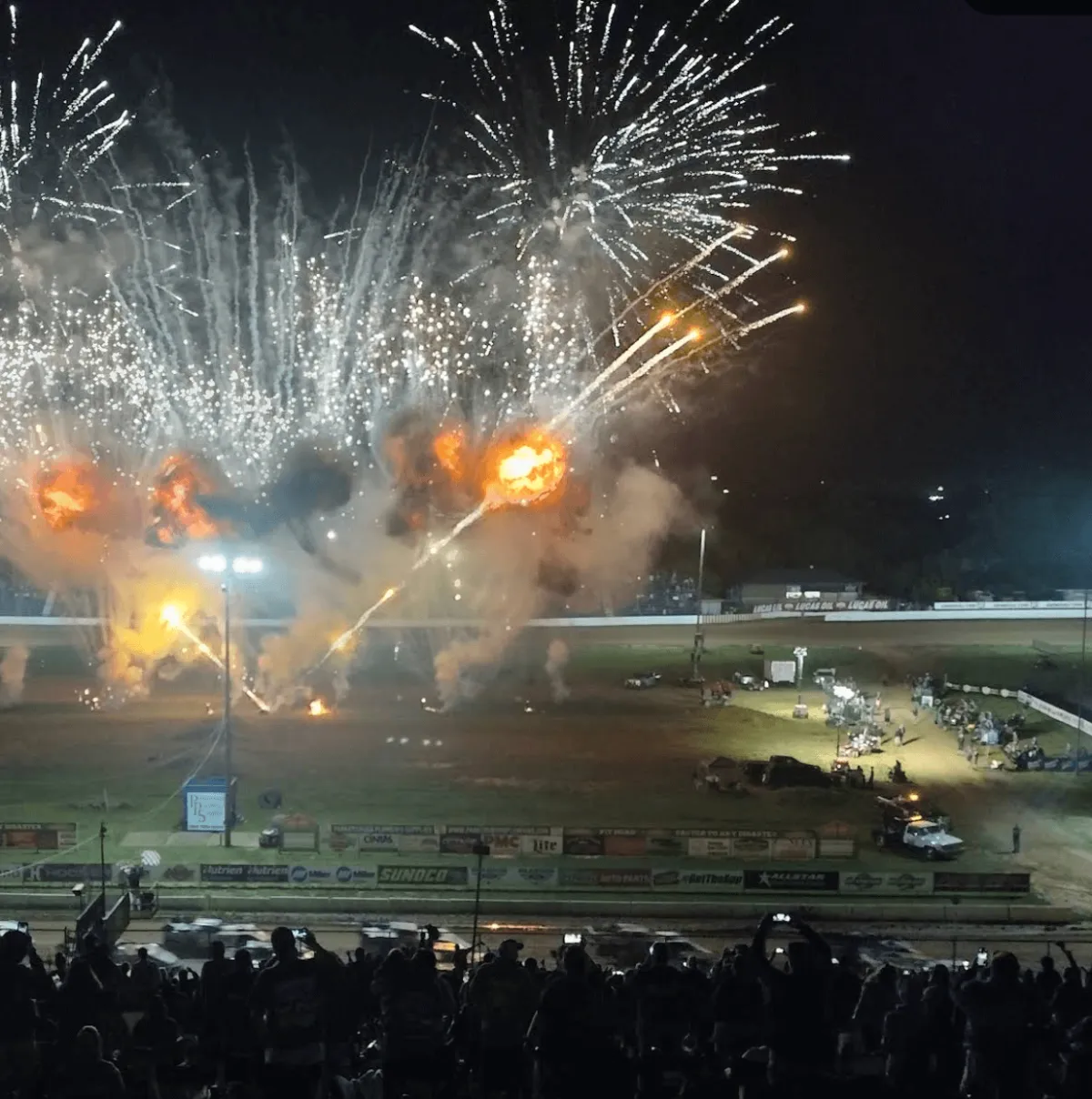 fireworks display at west virgina motor speedway in mineral wells wv