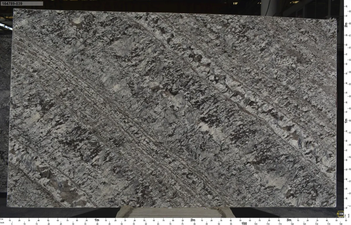 Natural stone slab warehouse showing granite and quartzite slabs at Dynamo Surfaces in Arlington Heights Illinois