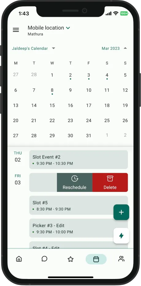 TierPeak appointments and calendar
