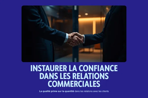Deux professionnels en réunion d'affaires — illustration de la qualité des relations clients en PME