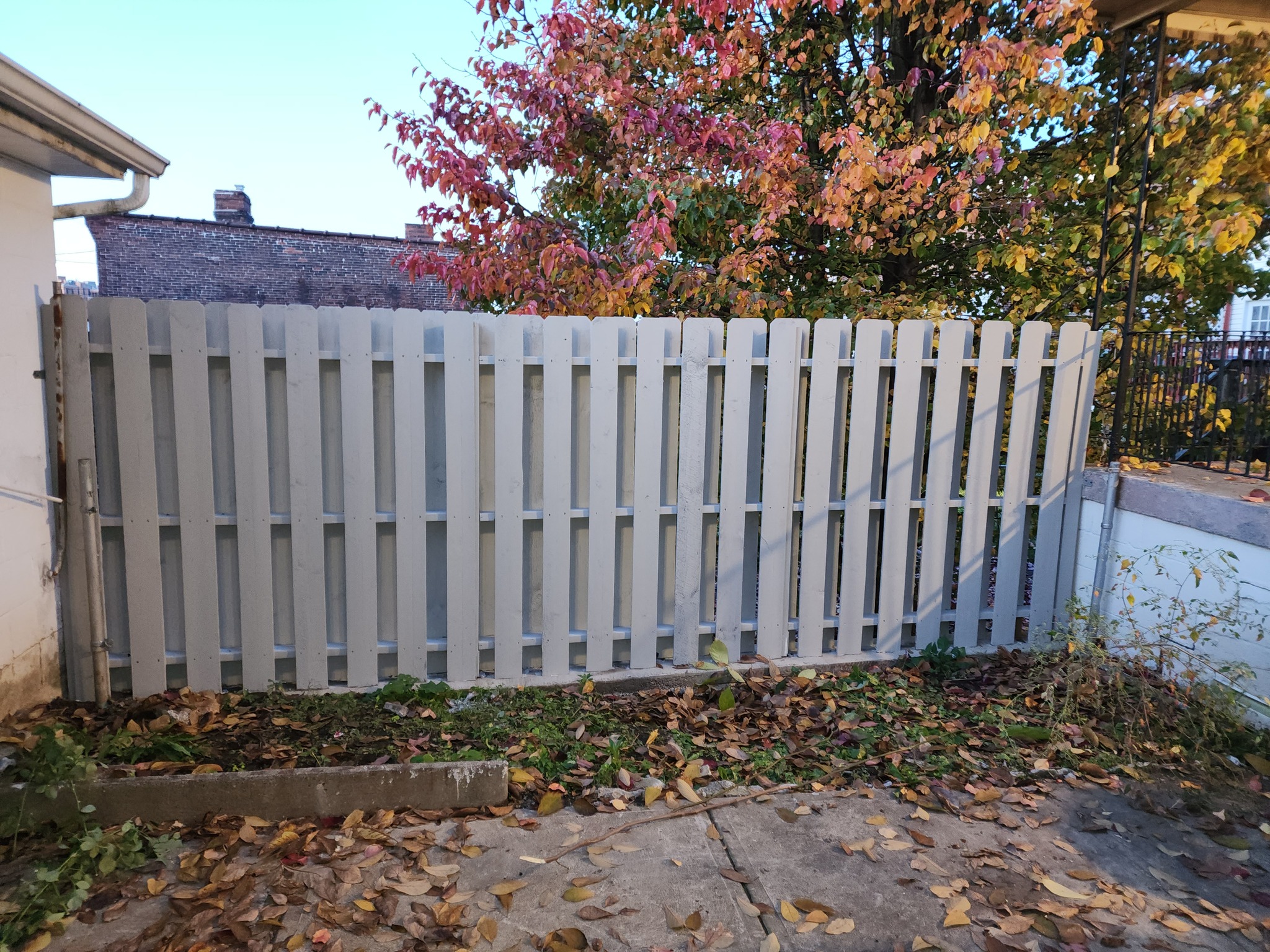 Refinished backyard fence