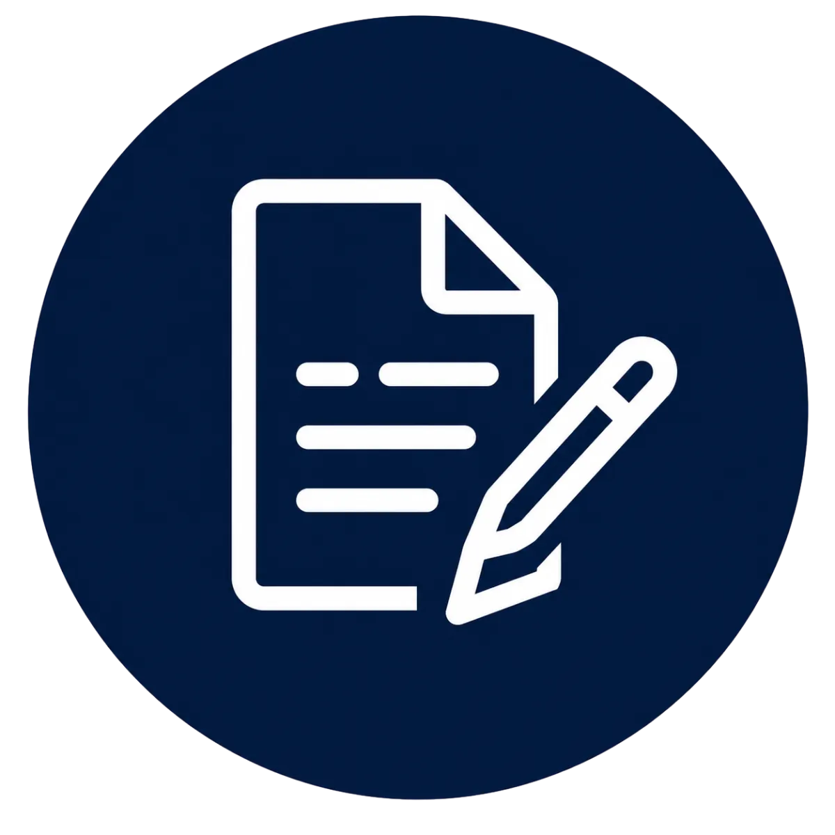 Document and pen icon representing no legal document preparation