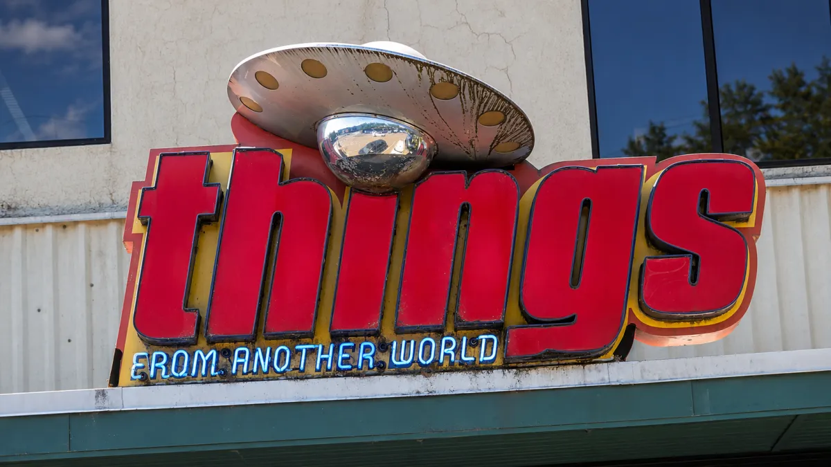 Things From Another World Sign in Milwaukie, Oregon