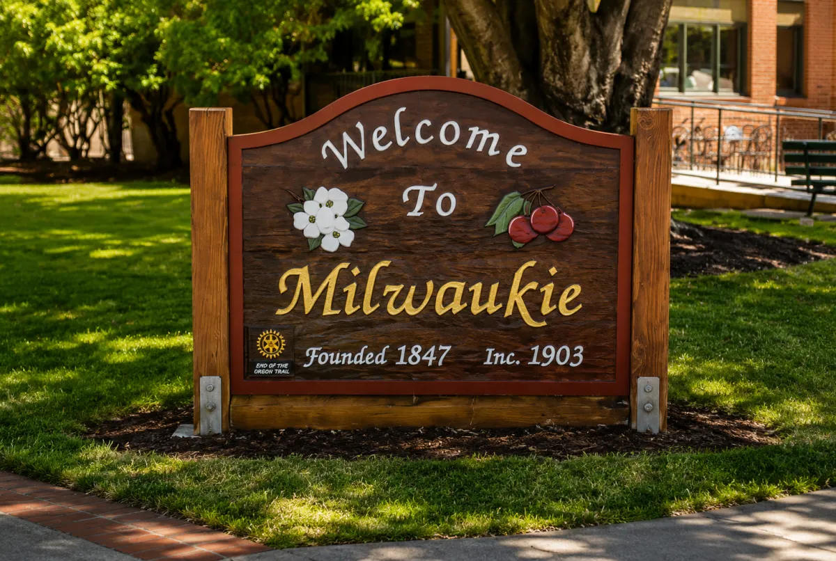 Welcome to Milwaukie Sign in Milwaukie, Oregon