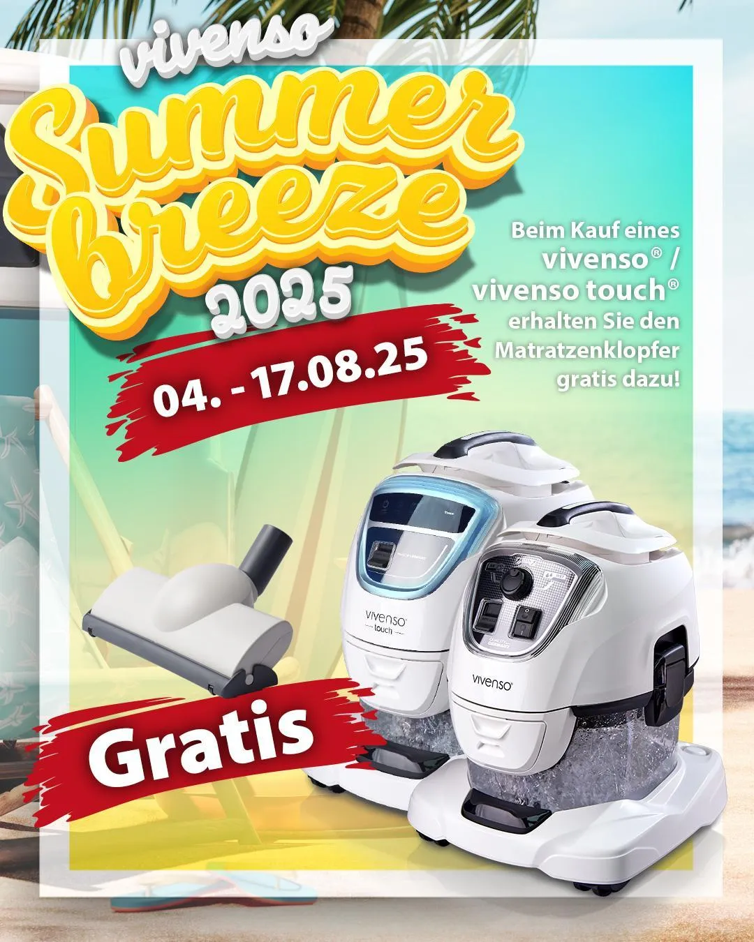 Vivenso Aktion vom 04. - 17.08.2025 Beim kauf eines Vivenso / Vivenso Touch erhalten sie den Matratzenklopfer gratis dazu