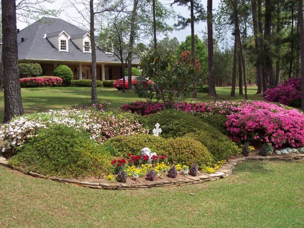Recent landscaping work showing outdoor patio