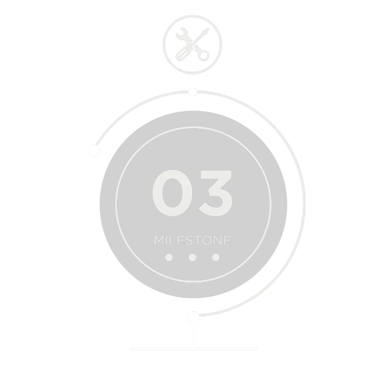 Milestone 3 icon, skill building and support symbolizing gaining tools and coaching for success.