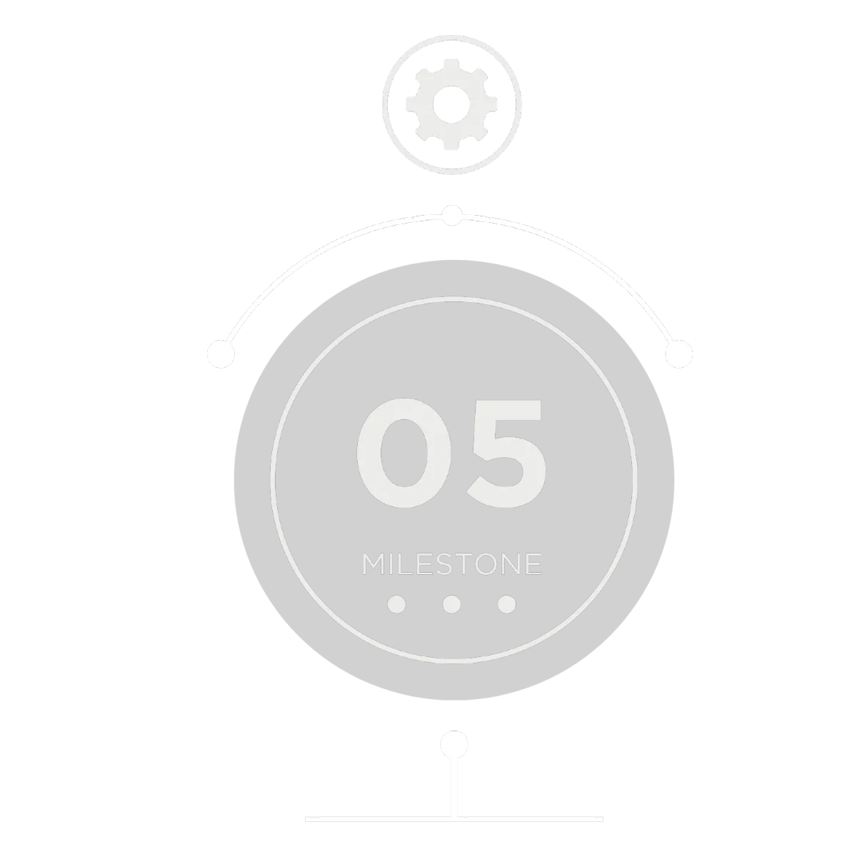 Milestone 5 icon, foundation check-up symbolizing optimization of operations for smooth growth.