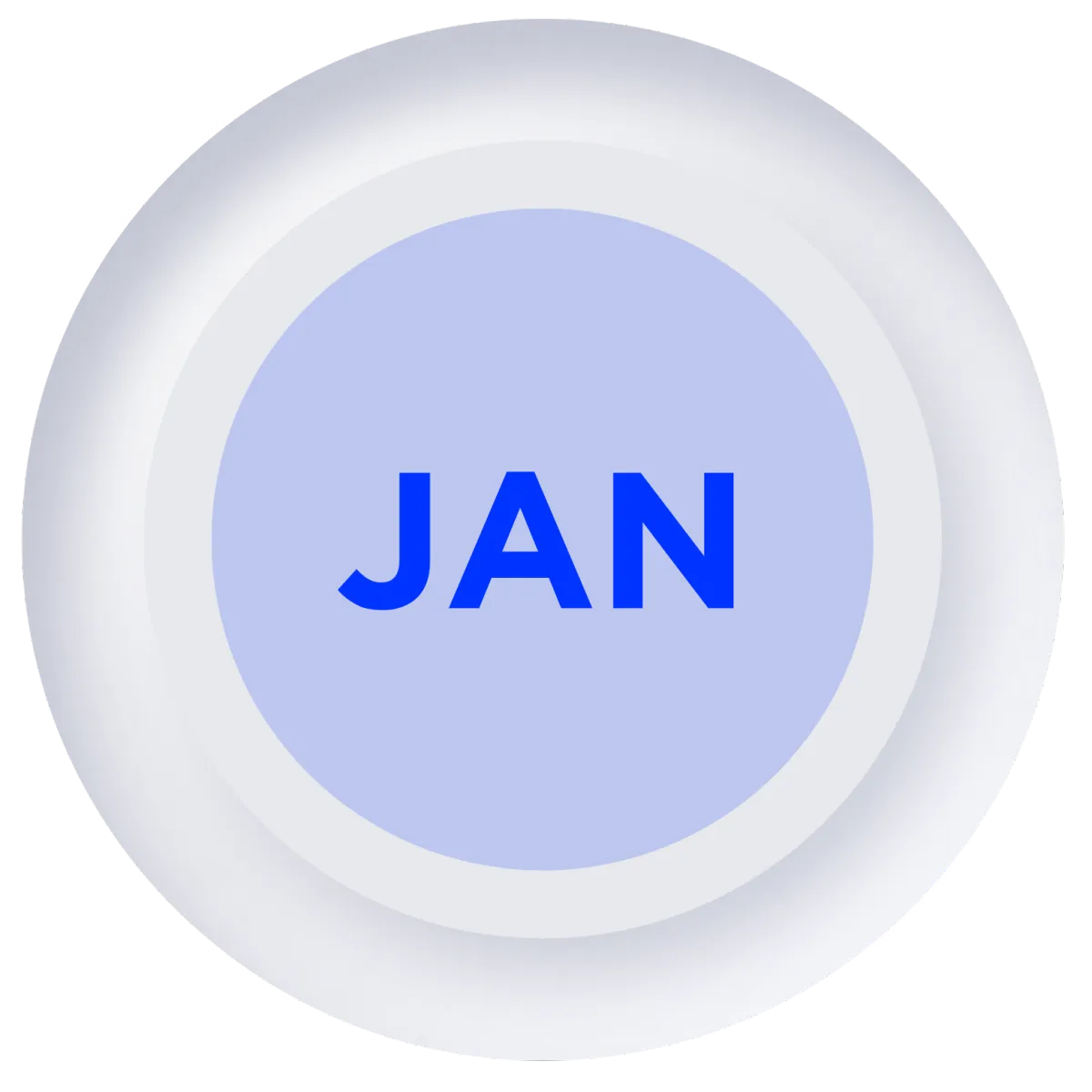 January theme icon - circular icon with 'JAN' in blue.