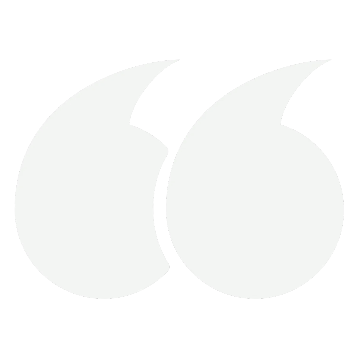 Black quotation marks icon representing a testimonial or quote.