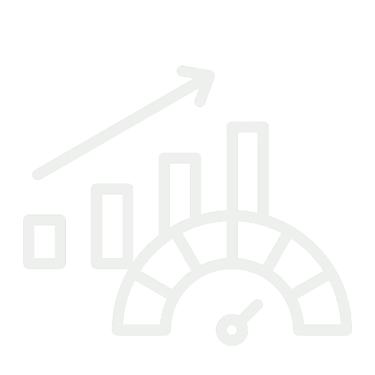 Icon of a speedometer with an upward arrow, representing the acceleration of business growth and operational efficiency.