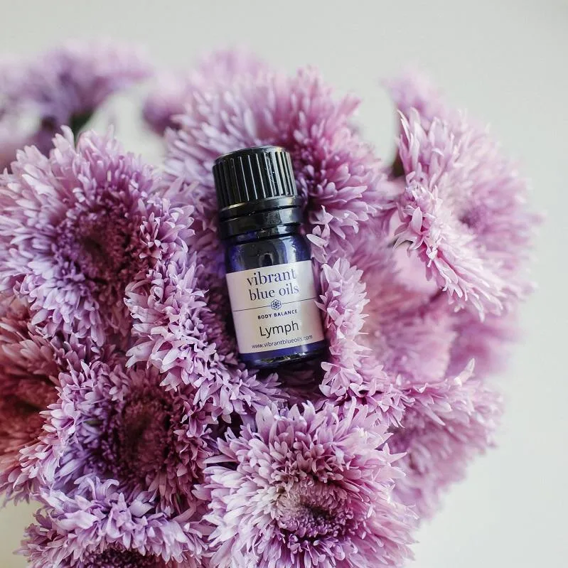 lymph essential oil bottle from vibrant blue essential oils