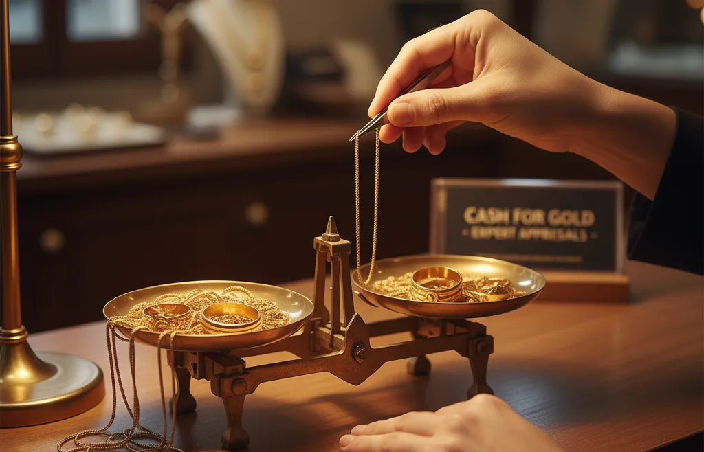 A pair of earrings sitting on top of a wooden table