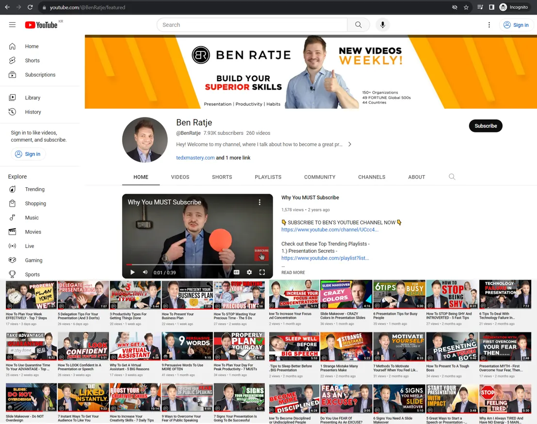 Ben Ratje YouTube