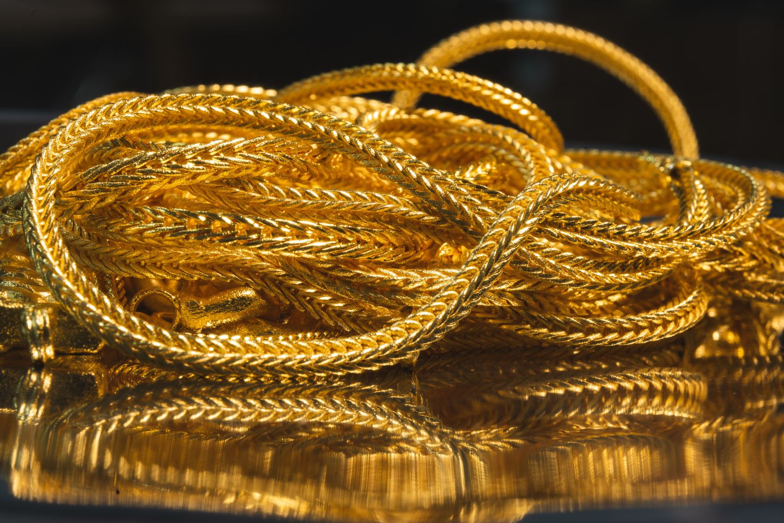 Broken Jewelry and Scrap Gold laid out for evaluation