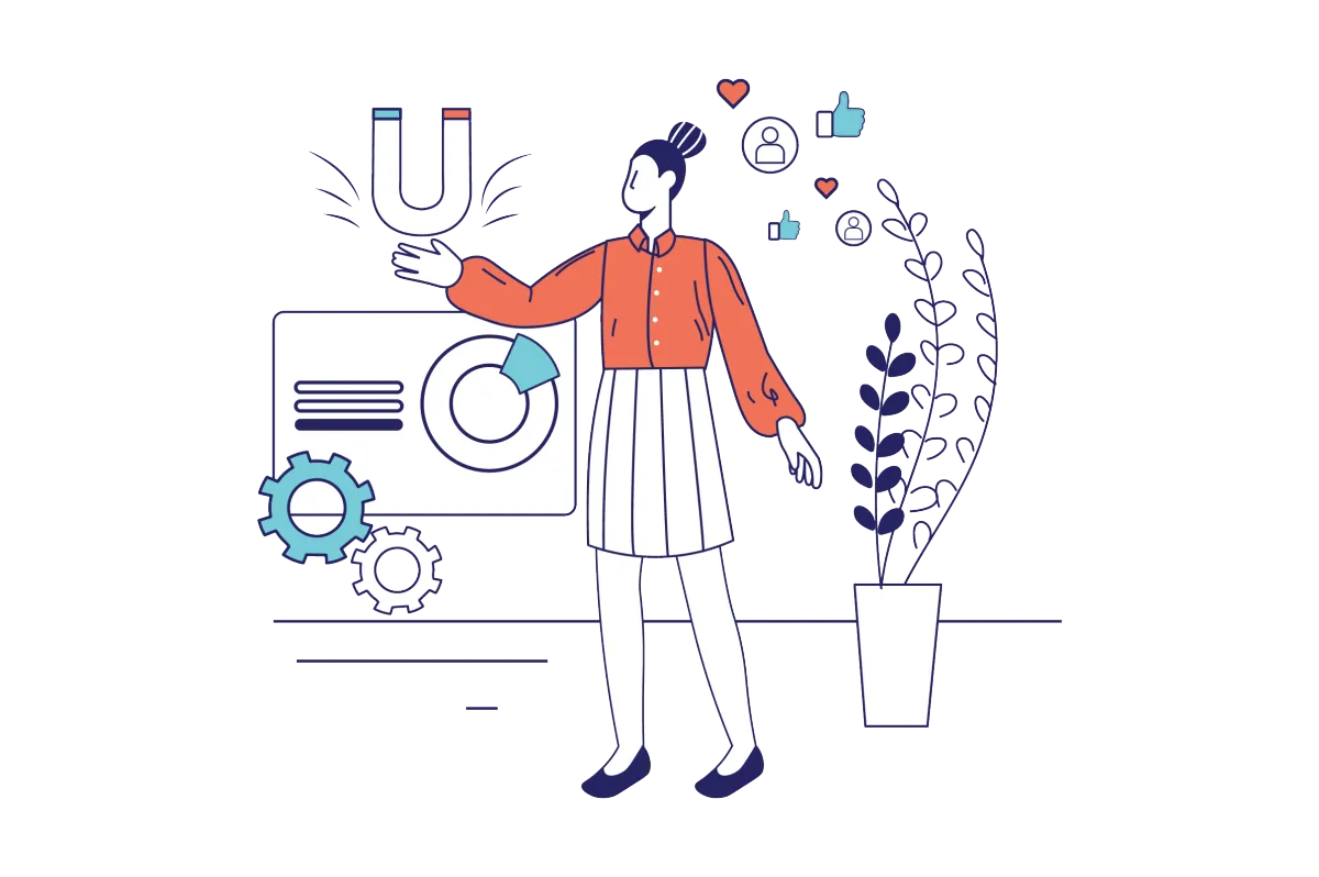 Clipart representing a figure holding a magnet in hand