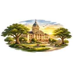 Georgetown Texas courthouse illustration