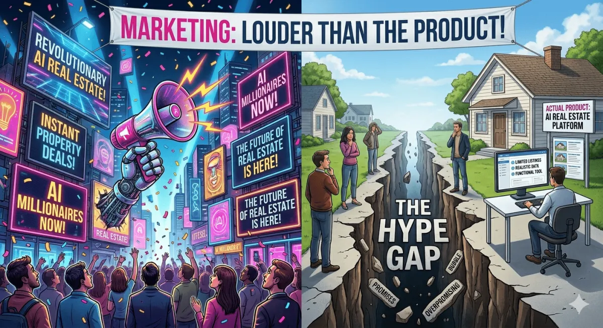 When the Marketing Is Louder Than the Product: AI Real Estate Platforms and the Hype Gap