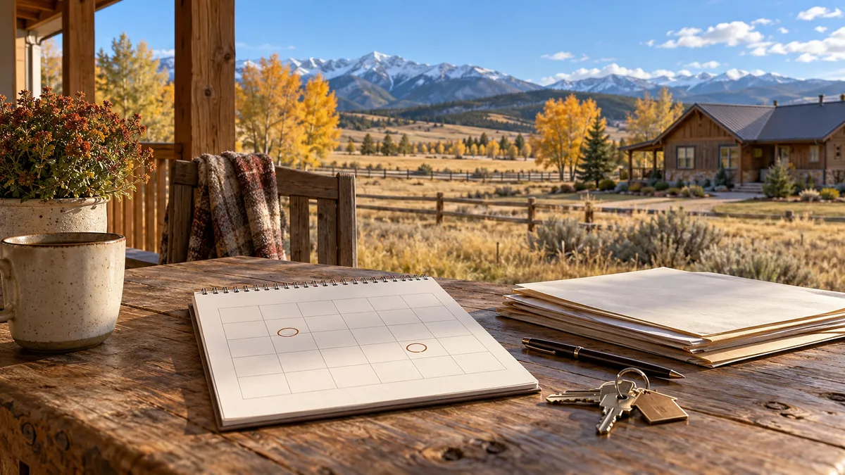 Editorial cover: when property taxes are due in Park County, Montana. Two due dates in statute, seven dates for a new owner. Fall 2026