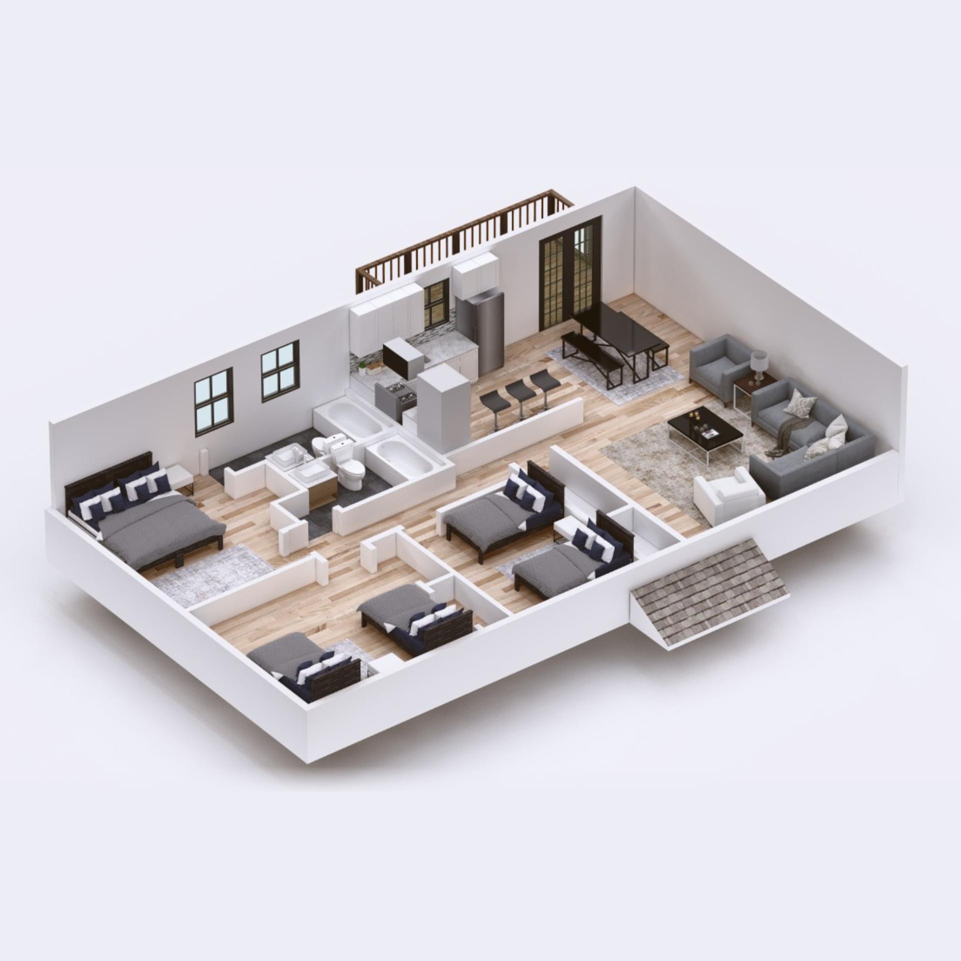real estate 3d floor plan rendering