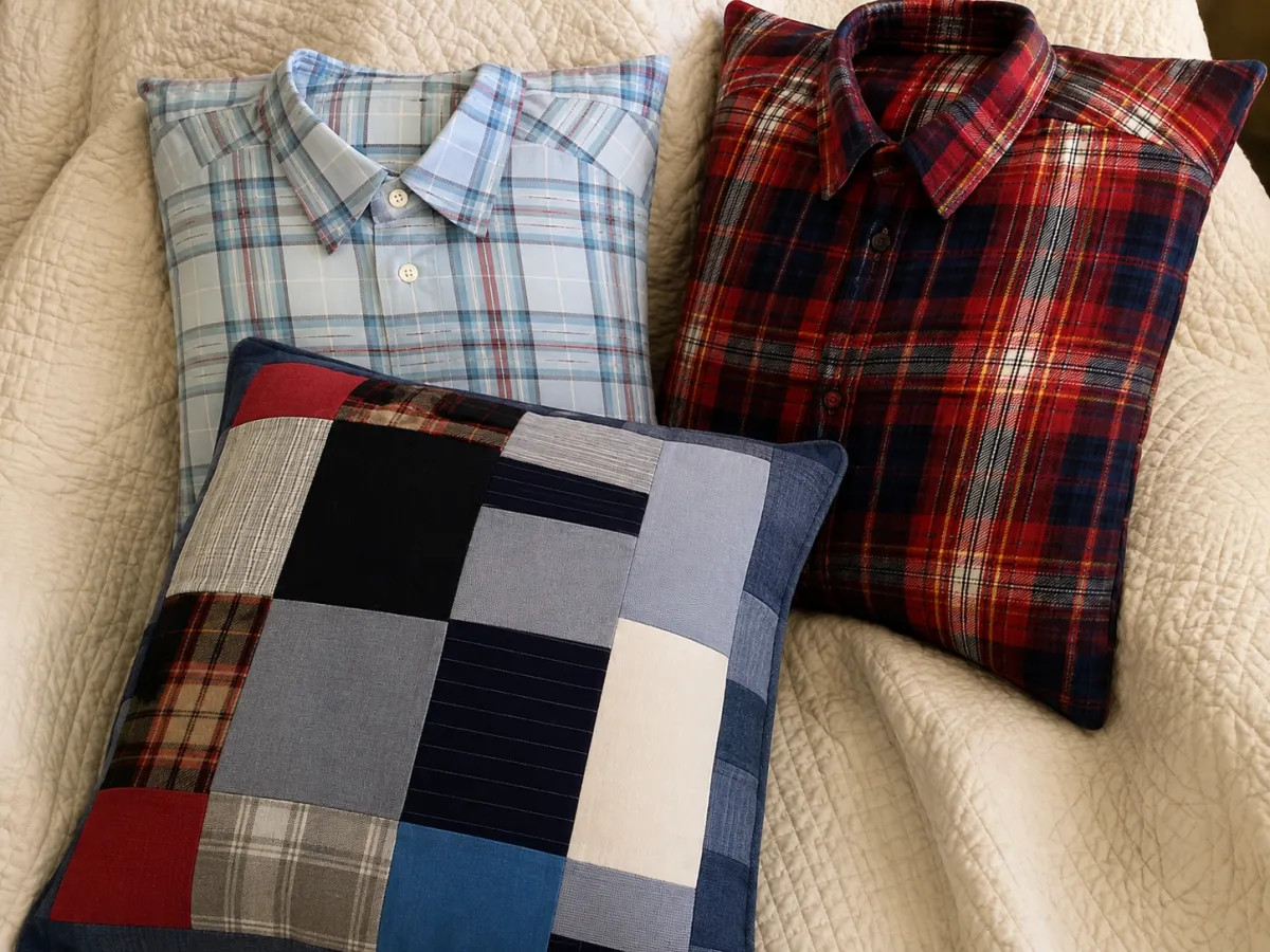 Meaningful folded clothing and fabrics ready to be transformed into a keepsake