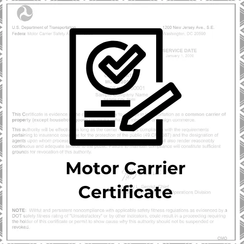 Motor Carrier Certificate
