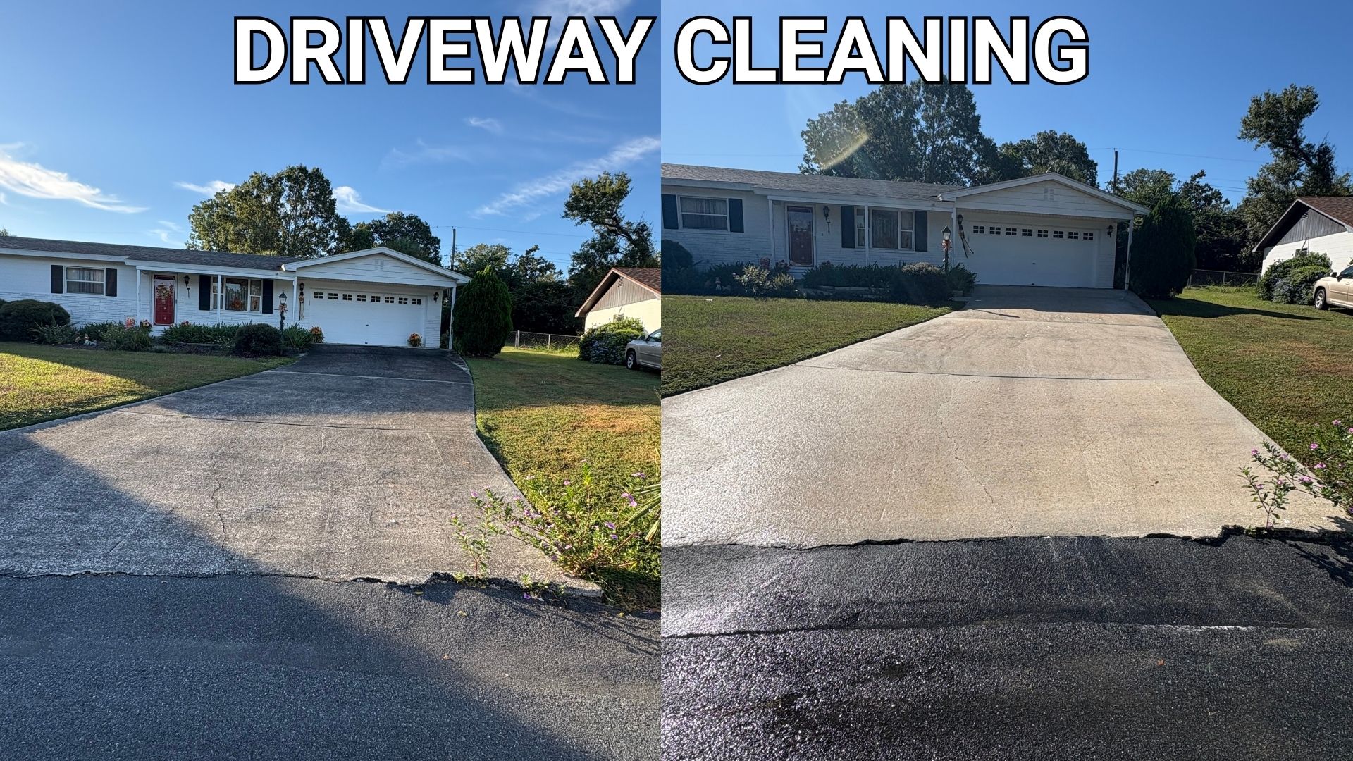 Clean asphalt shingle roof after professional soft washing service in Lakeland