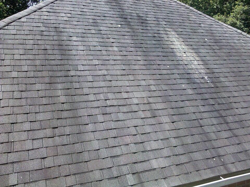Residential roof washing service in Lakeland HOA community removing algae stains