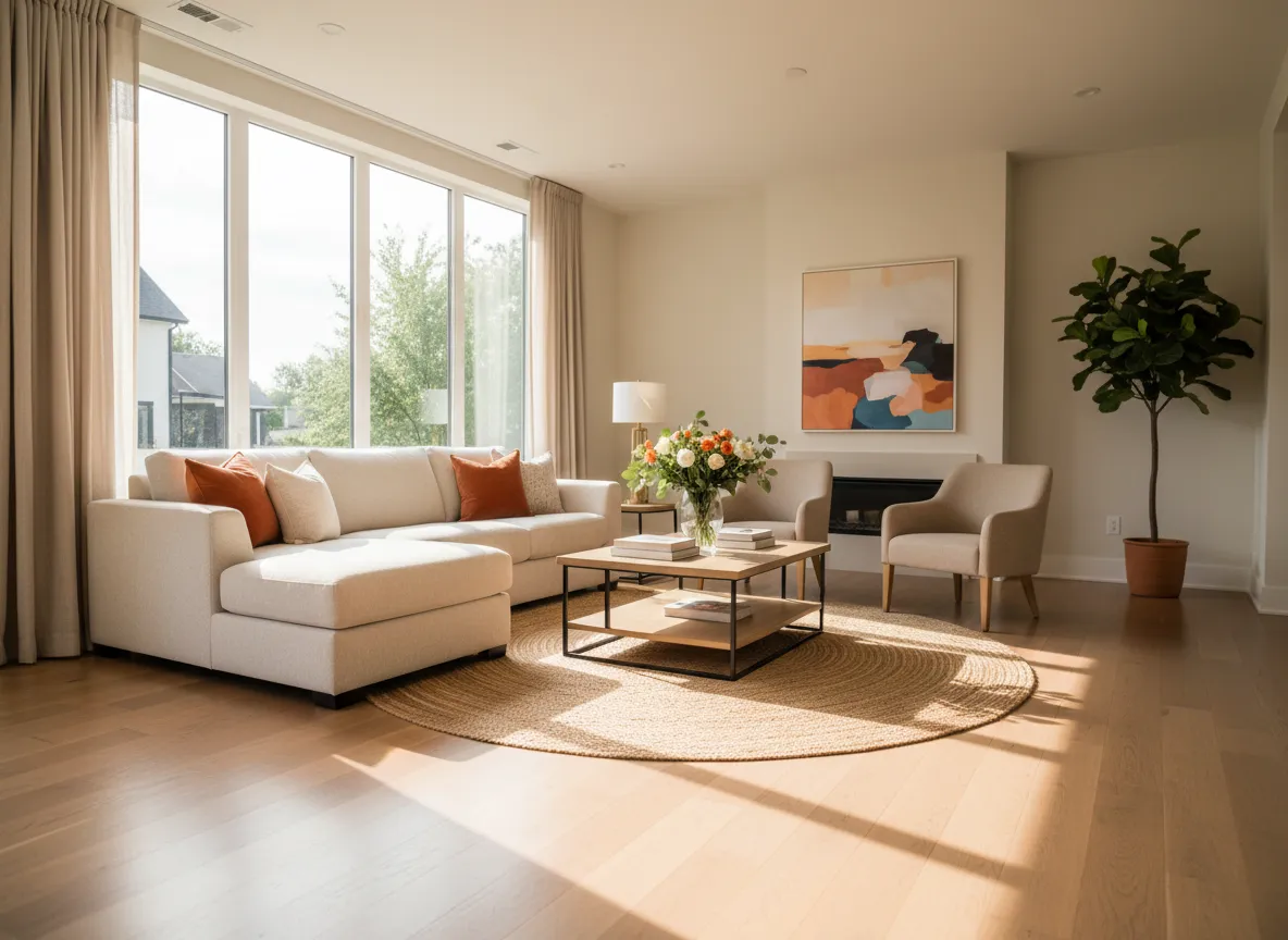 Staged home interior ready to sell Texas real estate