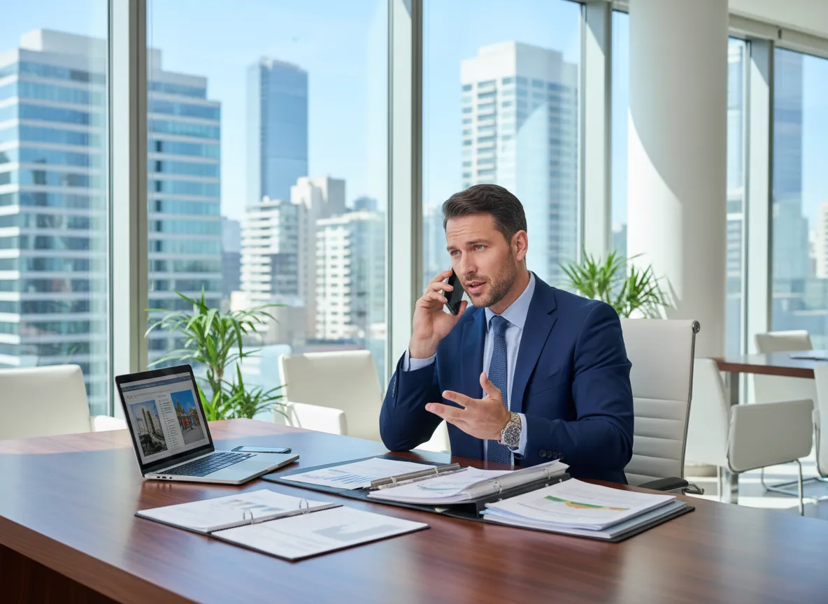 Real estate agent negotiating home sale offer