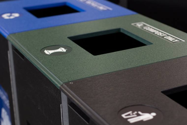 Split-colour tops option for waste and recycling sorting