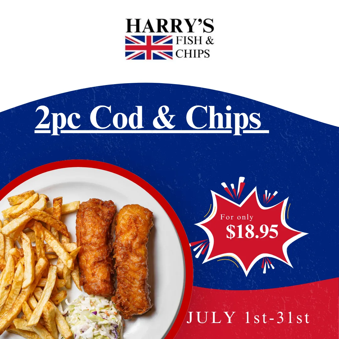 1pc haddock and chips special - harrys fish & chisp restaurant