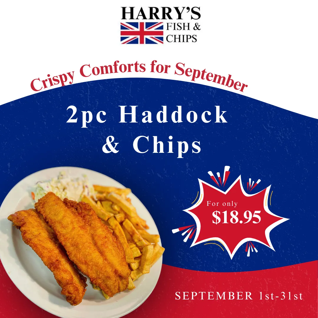 2pc of haddock and chips with coleslaw