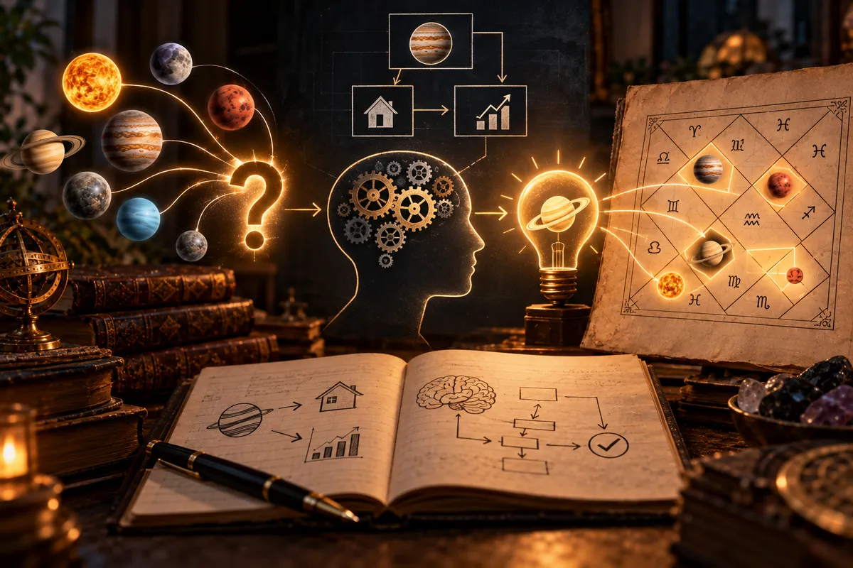 Decision matrix audit framework with analytical test nodes and gold balance indicators