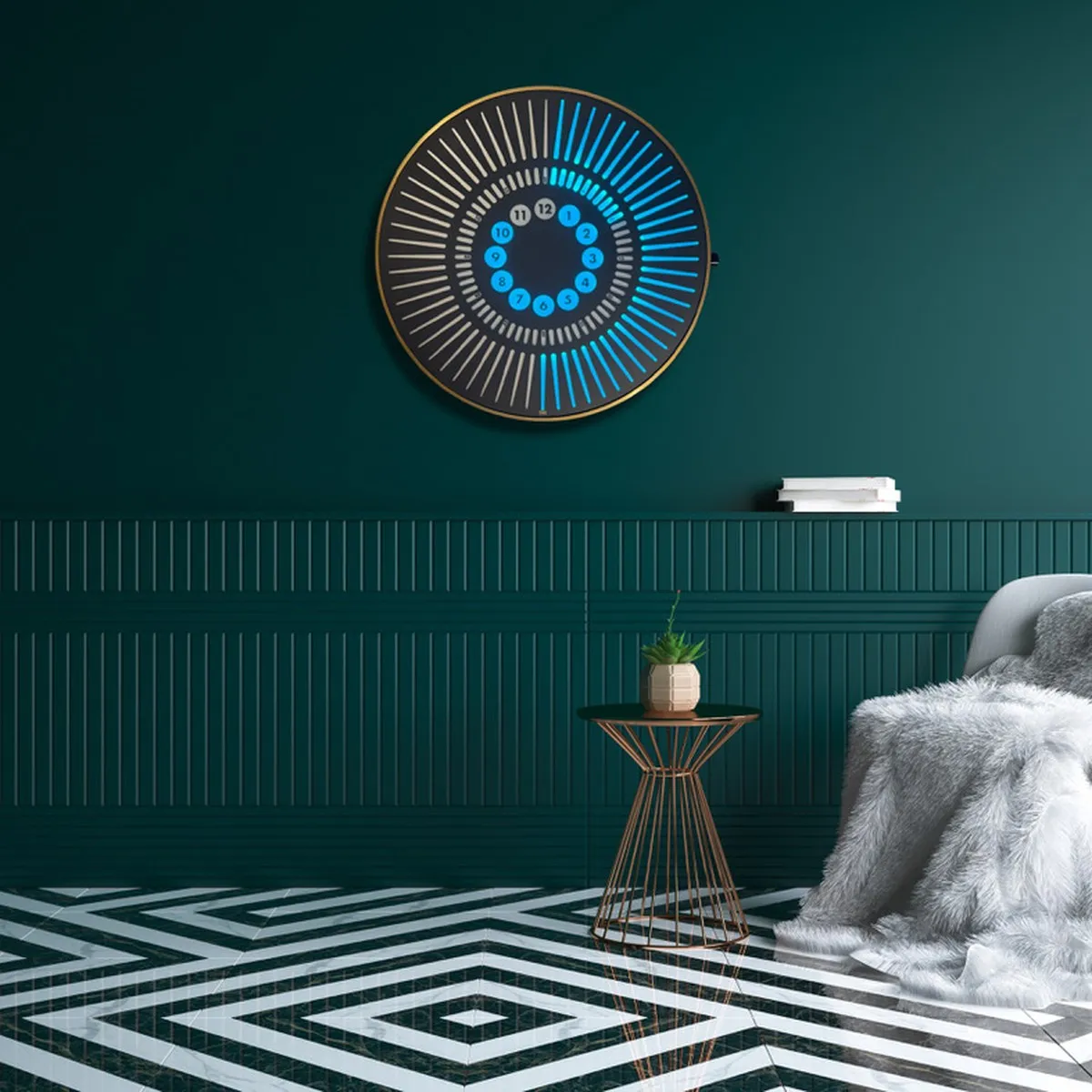 Tempus Icon on a green wall