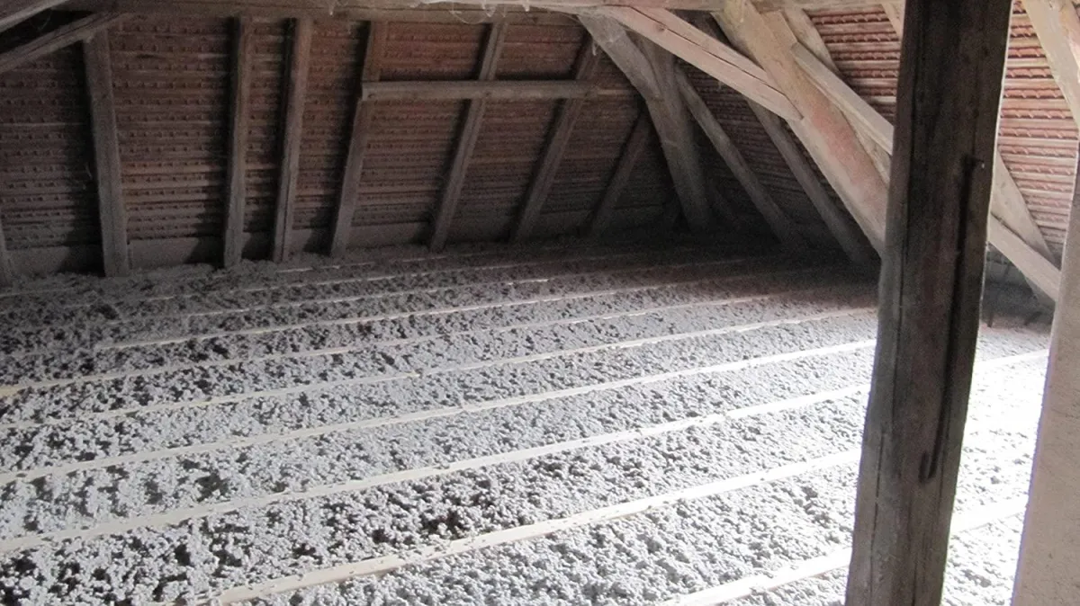 The roof of a house with a thatched roof