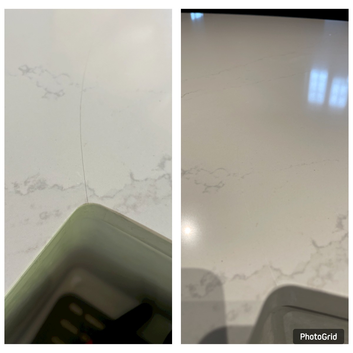 Quartz countertop crack repair